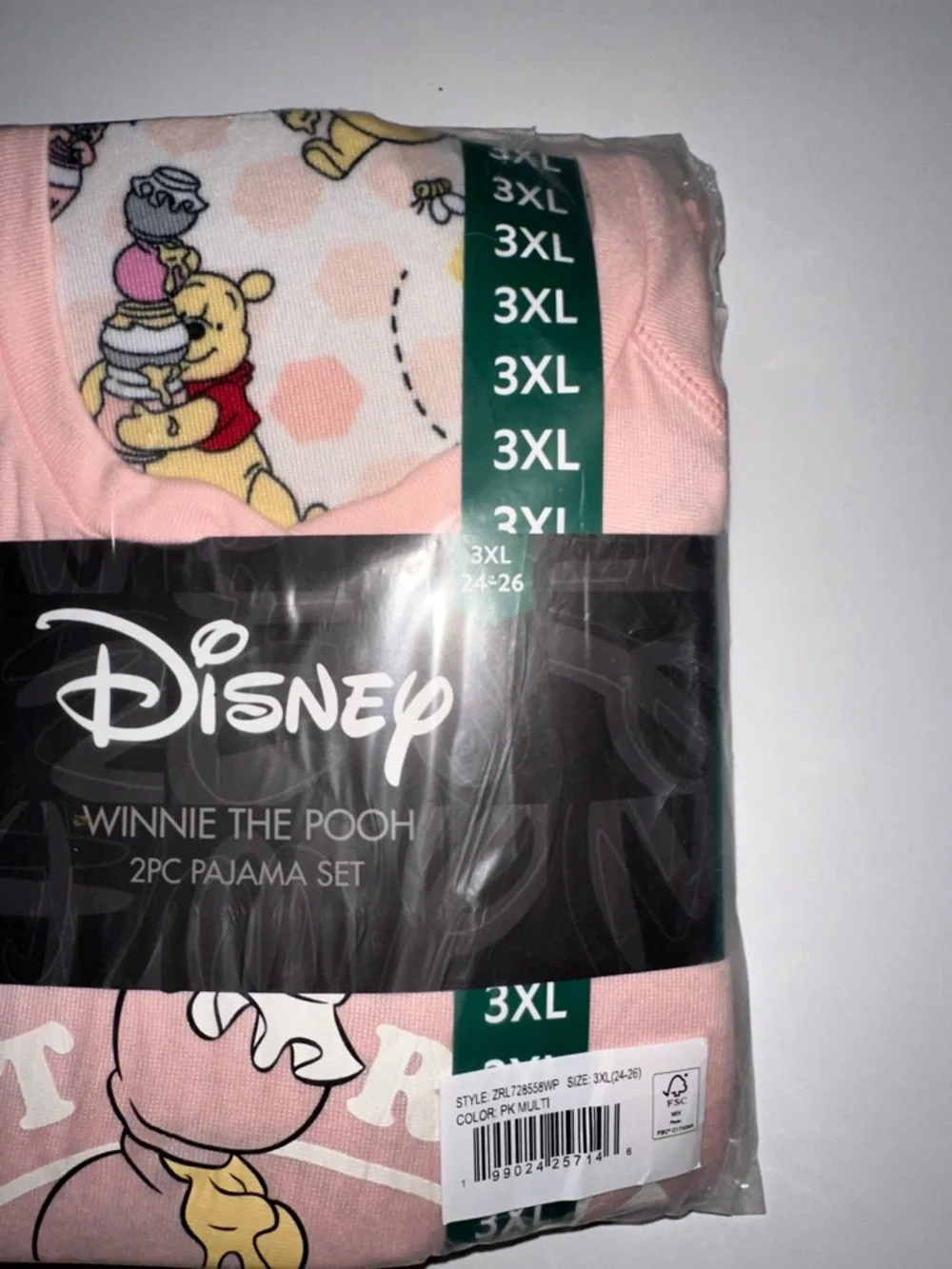 Women's Pink Winnie the Pooh Pajama Set - Cozy Long-Sleeve Top & Printed Joggers - Picture 5 of 5